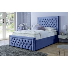 Sille Velvet Blue 4ft Small Double Bed